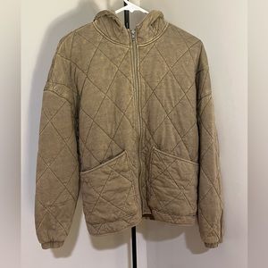 Quilted Zip-Up Hoodie